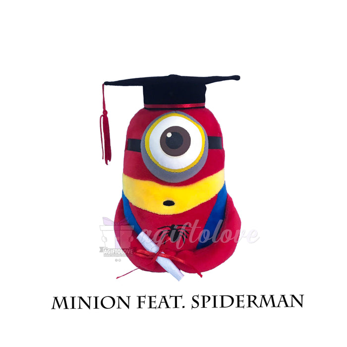 Minion ft. Spiderman Graduation Plush