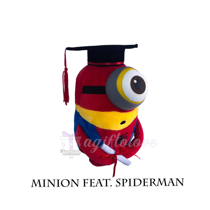 Minion ft. Spiderman Graduation Plush