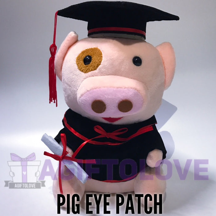 Pig Eye Patch Graduation Plush