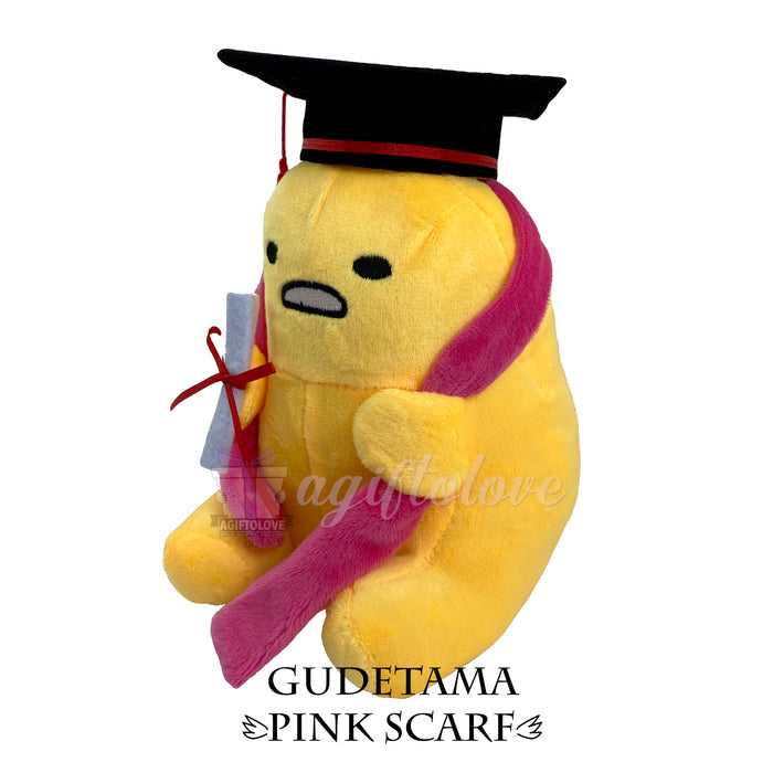 Sanrio - Gudetama (Pink Scarf) Graduation Plush