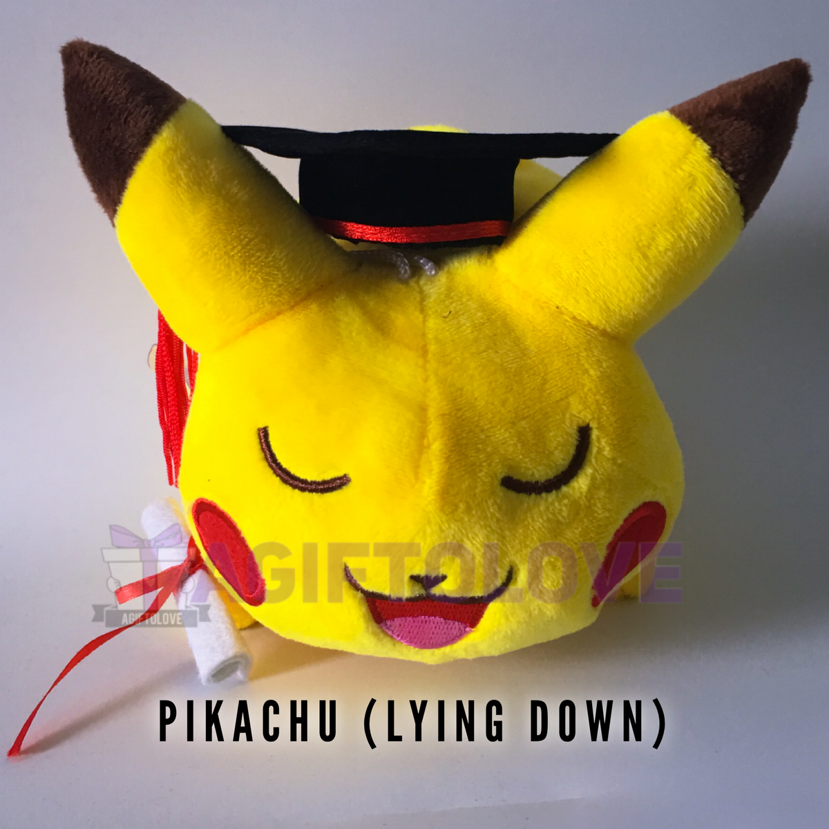 Pikachu (Lying down) Graduation Plush